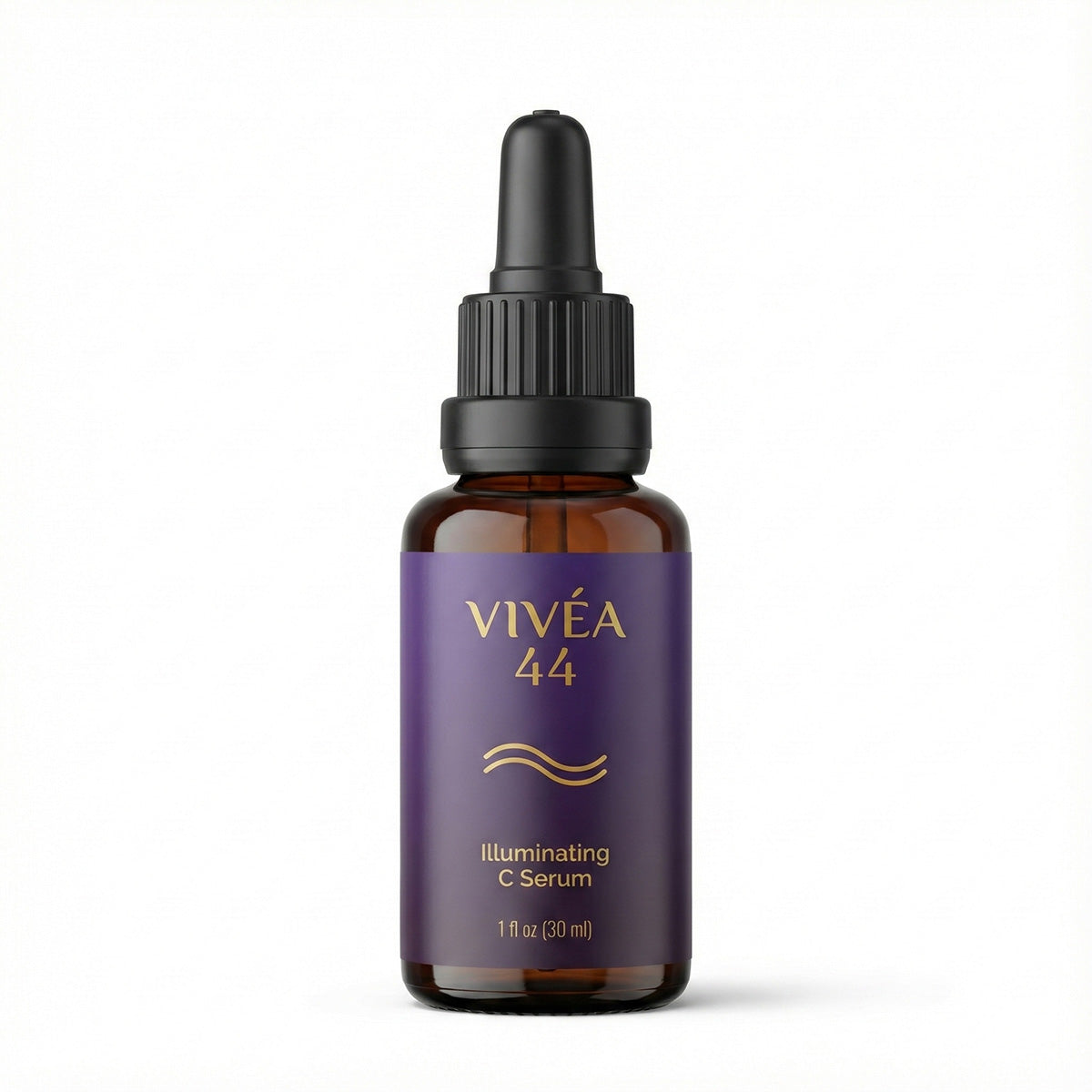 Vivea 44 illuminating C serum bottle on a white background